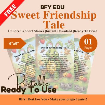 Preview of FREE English Short Story for Kids : Sweet Friendship Tale
