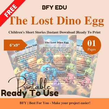 Preview of FREE English Short Story for Kids : The Lost Dino Egg