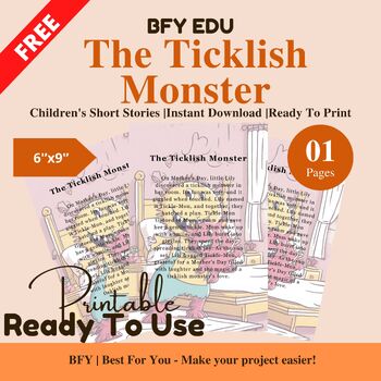 Preview of FREE English Short Story for Kids : The Ticklish Monster