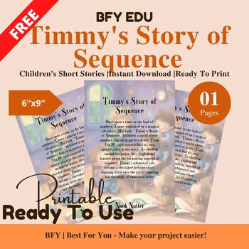 Preview of FREE English Short Story for Kids : Timmy's Story of Sequence