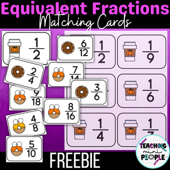 Preview of FREE Equivalent Fractions Matching Center | 4NF1