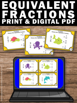 FREE Equivalent Fractions Task Cards, 4th Grade Math ...