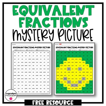 Preview of FREE Equivalent Fractions Mystery Picture