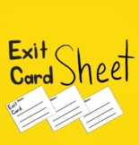 FREE Exit Card Sheet