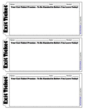 Preview of FREE Exit Ticket Template