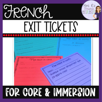 Preview of FREE Exit slips for French BILLETS DE SORTIE