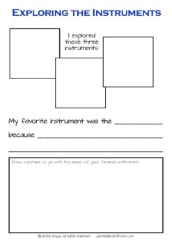 Preview of FREE Exploring Instruments worksheet