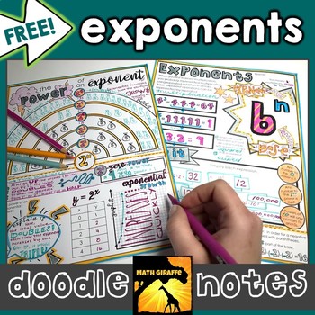 Preview of FREE Exponents Doodle Notes