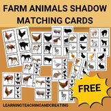 FREE FARM ANIMALS SHADOW MATCHING AND CLIP CARDS