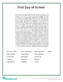 FREE FIRST DAY OF SCHOOL WORDSEARCH