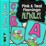 FREE FLAMINGO PENNANT BANNER, BULLETIN BOARD LETTERS, PINK & TEAL