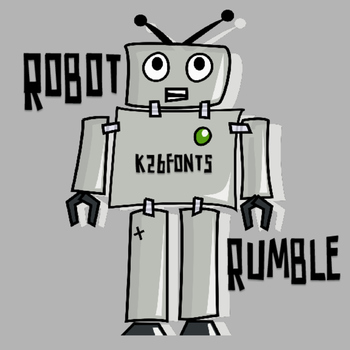 Preview of FREE FONTS:  Robot Rumble (Personal Use: K26 Series)
