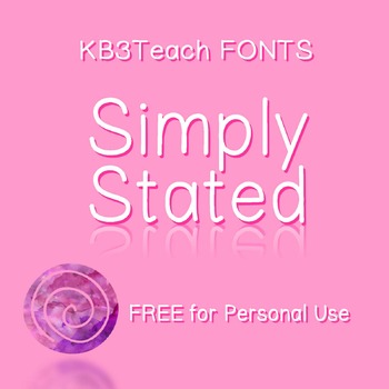 Preview of FREE FONTS:  Simply Stated (Personal Use)