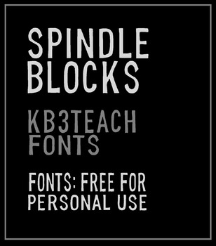 Preview of FREE FONTS: Spindle Blocks (Personal Use)