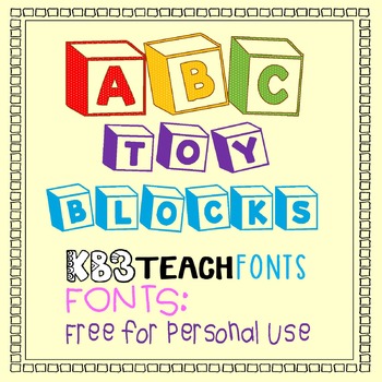 Preview of FREE FONTS:  Toy Blocks 123 (Personal Use: K26 Series)