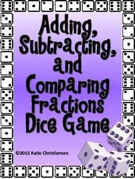 Preview of Fractions Adding and Subtracting Dice Games