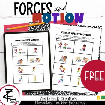 Preview of FREE - FORCES AND MOTION Worksheet/Google Classroom/Distance Learning/Digital