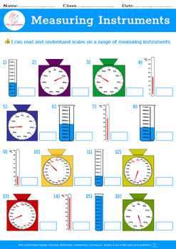 MEASURING INSTRUMENTS I CAN READ AND UNDERSTAND THE SCALES MEASURE FREE ...
