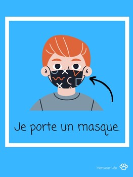 Preview of FREE FRENCH COVID-19 POSTER, "Je porte un masque."