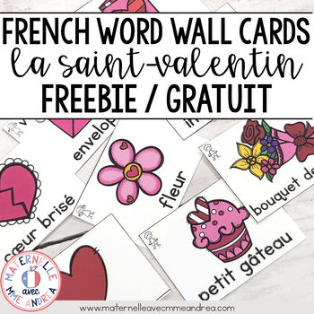 Preview of FREE FRENCH Vocabulary Cards - Valentine's Day (cartes de vocabulaire)