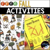 FREE Fall Activities: Fall Vocabulary Cards and Fall Word Search