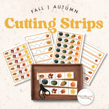 Preview of FREE Fall Cutting Strips for PreK and Kindergarten