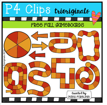 Preview of FREE Fall Game Boards (P4 Clips Trioriginals Digital Clip Art)