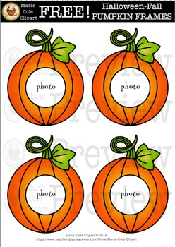 Preview of FREE!!! Fall-Halloween PUMPKIN FRAME Printables [Marie Cole Clipart]