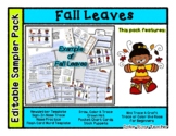 FREE - Fall Leaves - Editable Resource Sampler Pack - 13 pages *o