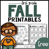FREE Fall Math and Literacy Printables - First Grade