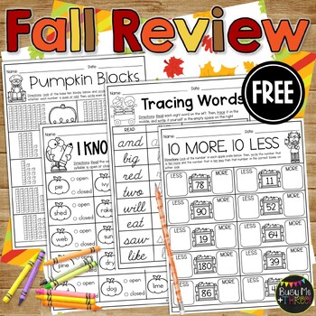 Preview of FREE Fall No Prep Review Math and ELAR Worksheets  Even and Odd Cursive Practice