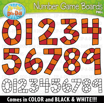 Preview of FREE Fall Number Game Boards Clipart {Zip-A-Dee-Doo-Dah Designs}