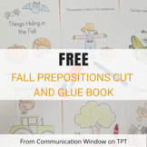 FREE Fall Prepositions Cut and Glue Book