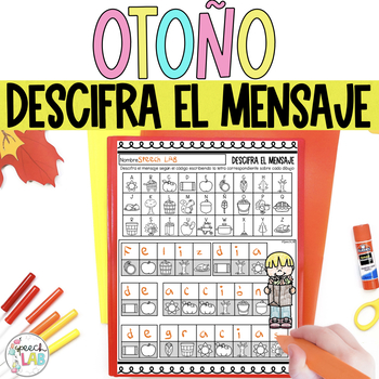 Preview of FREE Fall Secret Message in Spanish | Descifra el Mensaje - Otoño