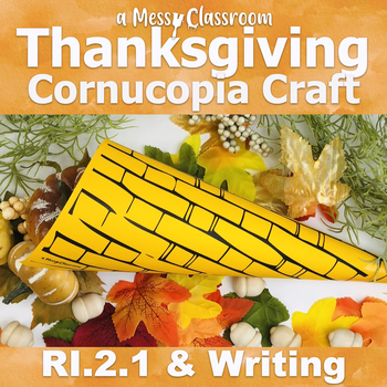 Preview of FREE Fall Thanksgiving-Themed Writing Cornucopia Lesson Autumn Nonfiction RI.2.1