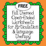 FREE: Fall Themed Open-Ended Articulation & Language Worksheets