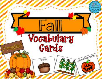 Preview of FREE Fall Vocabulary Cards