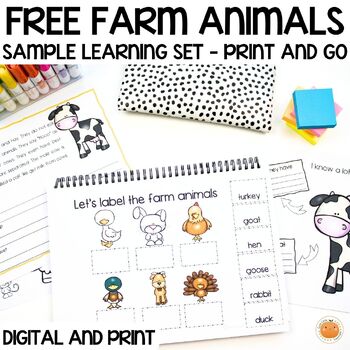Preview of FREE Farm Animals Pack | Fun Printable Worksheets