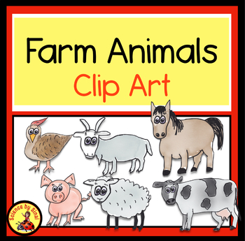 Preview of FREE Whimsical FARM ANIMALS CLIP ART for Personal or Commercial Use