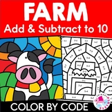 FREE Farm Animals Math Coloring Pages - Addition Color by 