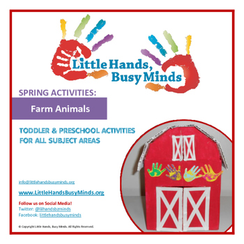 Preview of SPRING: FREE Farm Animals Weekly Thematic Unit for Toddlers & Preschoolers