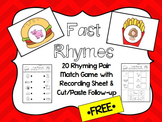 FREE "Fast Rhymes" Center Game with recording sheets