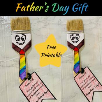 Preview of FREE Father's Day Craft Printable | Paint Brush - FREEBIE