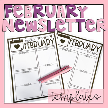 Preview of FREE February Newsletter Template