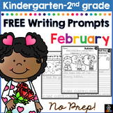 FREE February Writing Prompts for Kindergarten to Second Grade