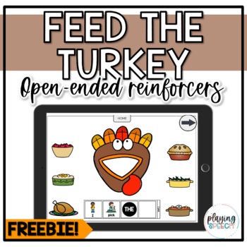Preview of FREE Feed the Turkey Thanksgiving Boom Cards for Speech Therapy