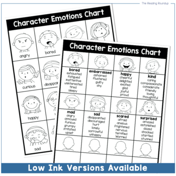 FREE Feelings Charts for Character Analysis and Identifying Emotions