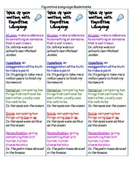 Preview of FREE Figurative Language Bookmark