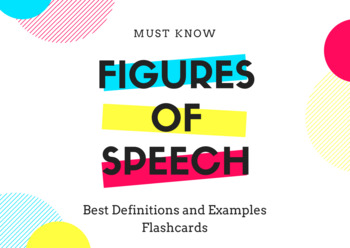 Preview of Must-know "Figures of Speech: Definition and example" Flashcards Pack