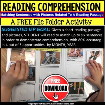 Preview of FREE File Folder Activities for Reading Comprehension